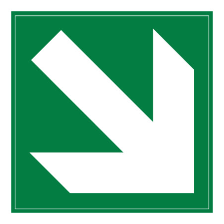Panneau d'Évacuation - Flèche Diagonale Bas Droite - ISO 7010