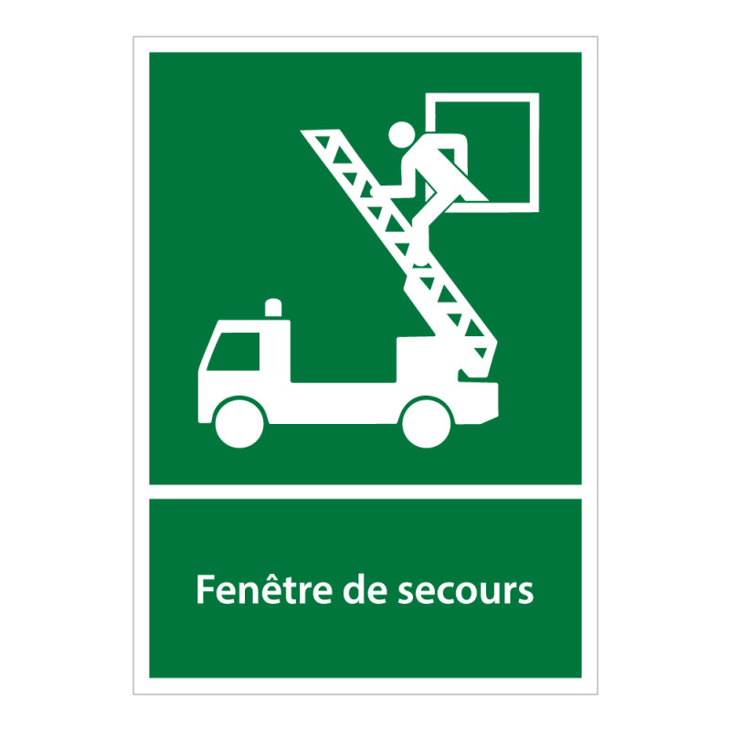 Panneau d'évacuation - Pictogramme Fenêtre de secours - ISO 7010