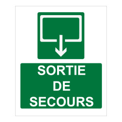 Panneau d'évacuation - Sortie de Secours - 300 x 250 mm - ISO 7010