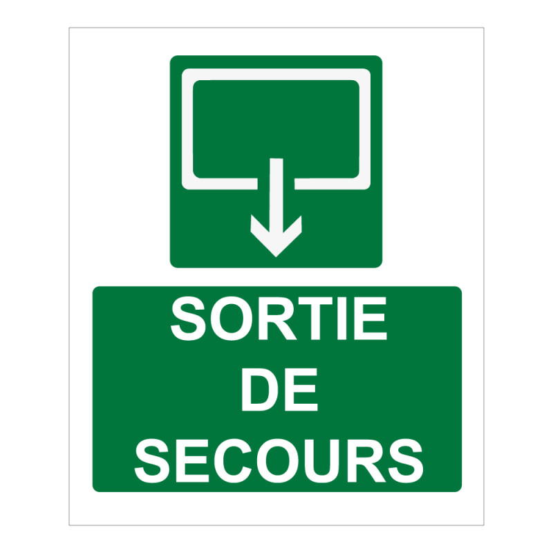 Panneau d'évacuation - Sortie de Secours - 300 x 250 mm - ISO 7010