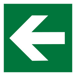 Panneau d'évacuation flèche directionnelle gauche - Norme ISO 7010