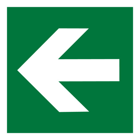 Panneau d'évacuation flèche directionnelle gauche - Norme ISO 7010