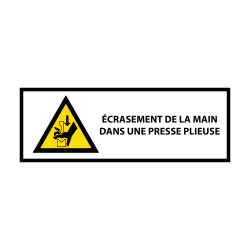 Panneau danger - Écrasement main presse plieuse - W030 - ISO 7010