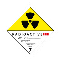 Panneau dangereux - Matières radioactives catégorie III ADR 7A5280420