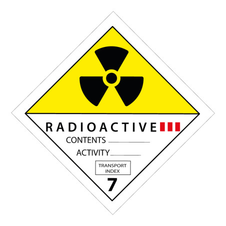 Panneau dangereux - Matières radioactives catégorie III ADR 7A5280420