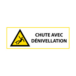 Panneau de danger - Chute avec dénivellation - W008 - ISO 7010
