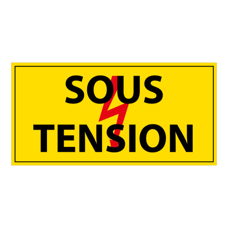 Panneau de danger - Pictogramme Sous tension - PVC - ISO 7010