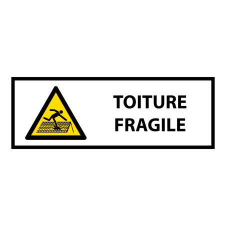 Panneau de danger - Toiture fragile - W036 - horizontal