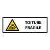 Panneau de danger - Toiture fragile - W036 - horizontal