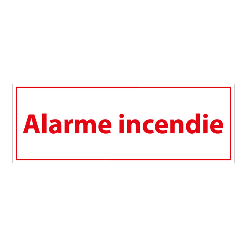 Panneau de signalétique - Alarme Incendie - 210 x 75 mm