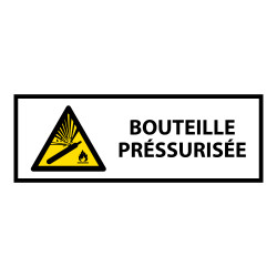 Panneau de sécurité - Danger bouteille pressurisée - Horizontal