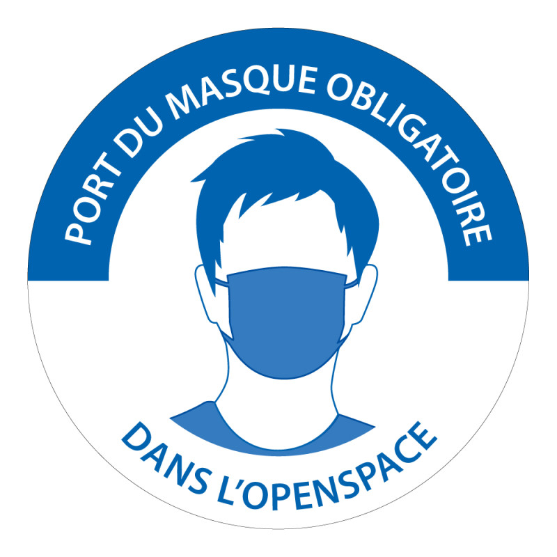 Panneau obligation - Port du masque obligatoire dans l'openspace