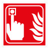 Panneau pour malvoyants Alarme Incendie Relief/Braille - 150x150mm