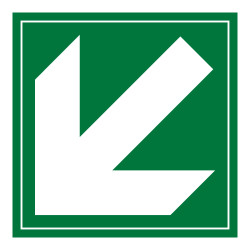 Panneau sginalétique évacuation - Flèche diagonale - Adhésif