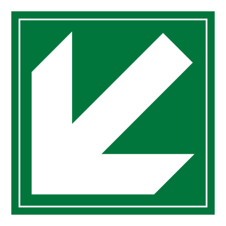 Panneau sginalétique évacuation - Flèche diagonale - Adhésif