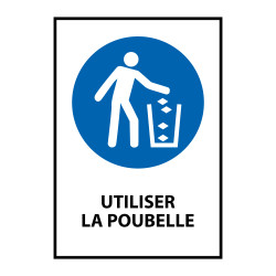 Panneau signalétique Utiliser la poubelle – M030 – Norme ISO 7010