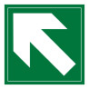 Panneau évacuation - Flèche diagonale en haut à gauche - F001