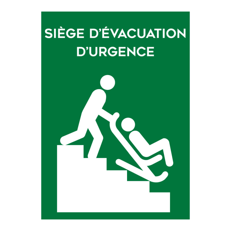 Panneau évacuation - Siège d'évacuation d'urgence - 210x150 mm