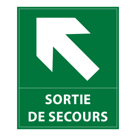Panneau évacuation - Sortie de secours flèche haut - 300x250 mm