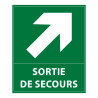 Panneau évacuation - Sortie de secours flèche haut - 300x250 mm
