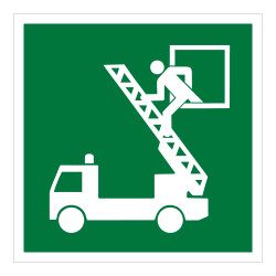 Panneaux ISO 7010 d'évacuation carrés "Fenêtre de secours" - E017