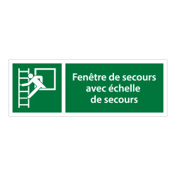 Panneaux évacuation - Fenêtre et échelle de secours - E016