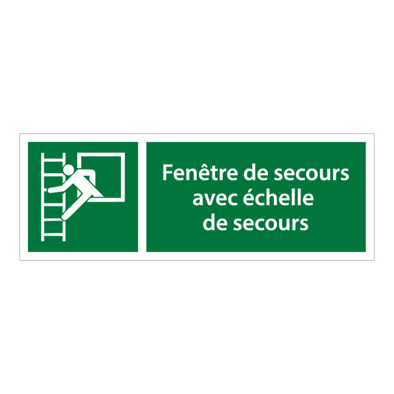 Panneaux évacuation - Fenêtre et échelle de secours - E016
