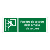Panneaux évacuation - Fenêtre et échelle de secours - E016