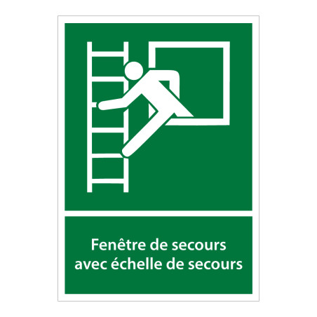 Panneaux évacuation - Fenêtre secours avec échelle - E016 - ISO 7010