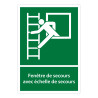 Panneaux évacuation - Fenêtre secours avec échelle - E016 - ISO 7010