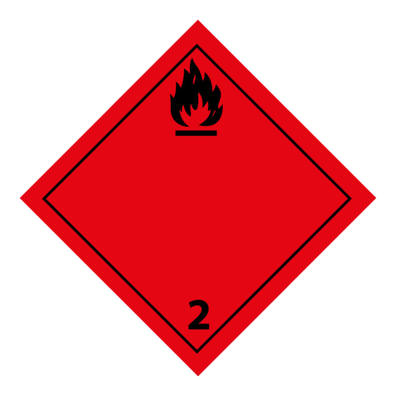 Plaque ADR - Transport Gaz inflammables - Danger Classe 2.1