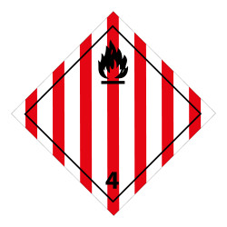 Plaque ADR - Transport Solide inflammable - Danger Classe 4