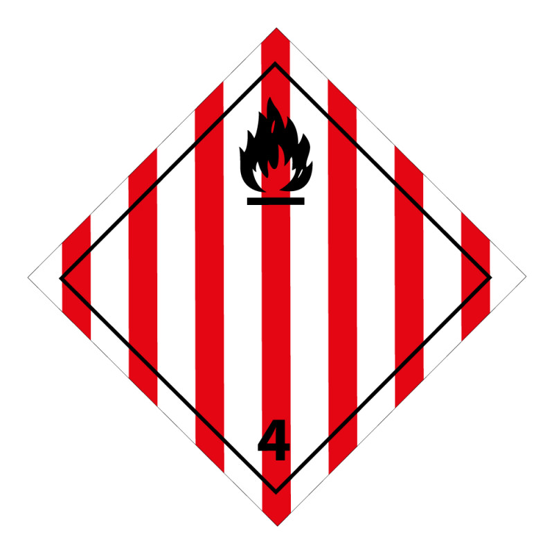 Plaque ADR - Transport Solide inflammable - Danger Classe 4