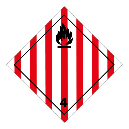 Plaque ADR - Transport Solide inflammable - Danger Classe 4