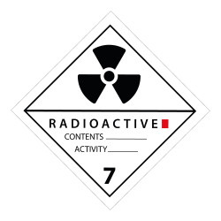 Plaque de Transport ADR 7 -Matières radioactives - Catégorie I