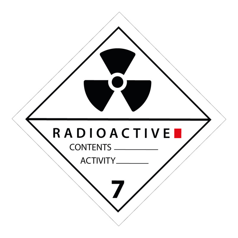 Plaque de Transport ADR 7 -Matières radioactives - Catégorie I