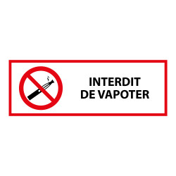 Signalisation d'interdiction - Pictogramme Interdit de vapoter