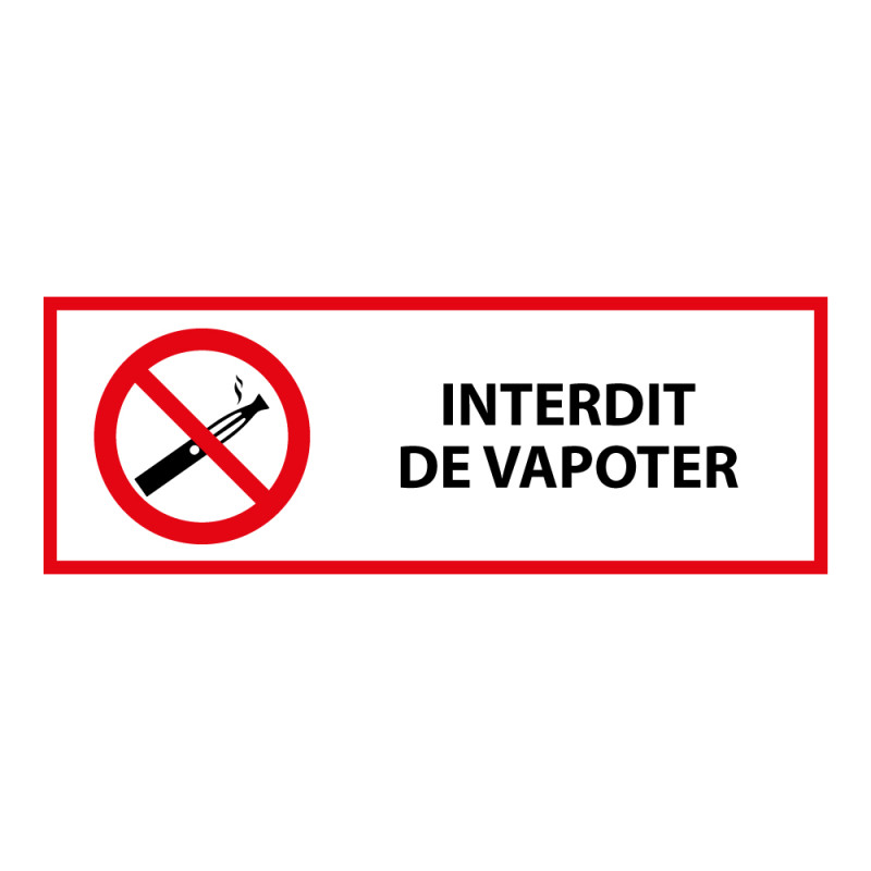 Signalisation d'interdiction - Pictogramme Interdit de vapoter