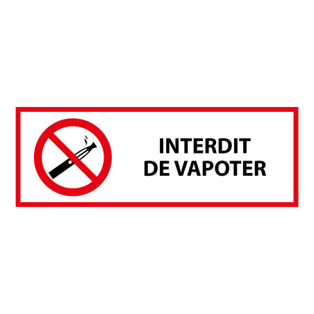 Signalisation d'interdiction - Pictogramme Interdit de vapoter