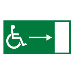 Signalétique Accessibilité - Sortie PMR à droite - Norme ISO 7010 
