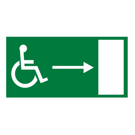 Signalétique Accessibilité - Sortie PMR à droite - Norme ISO 7010 