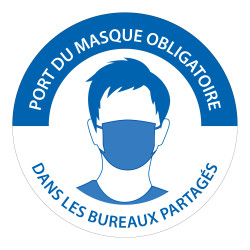 Signalétique Port du masque obligatoire bureaux partagés