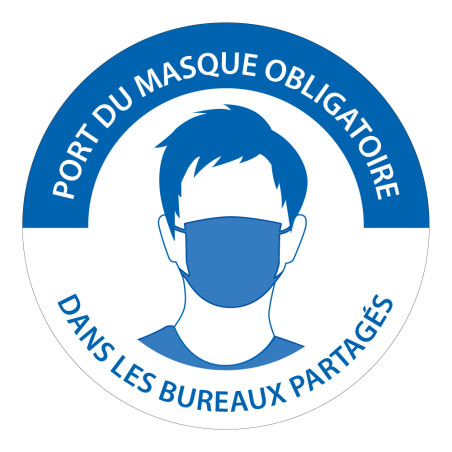 Signalétique Port du masque obligatoire bureaux partagés