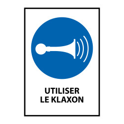 Panneau EPI - Obligation d'utiliser le Klaxon - M029 - ISO 7010