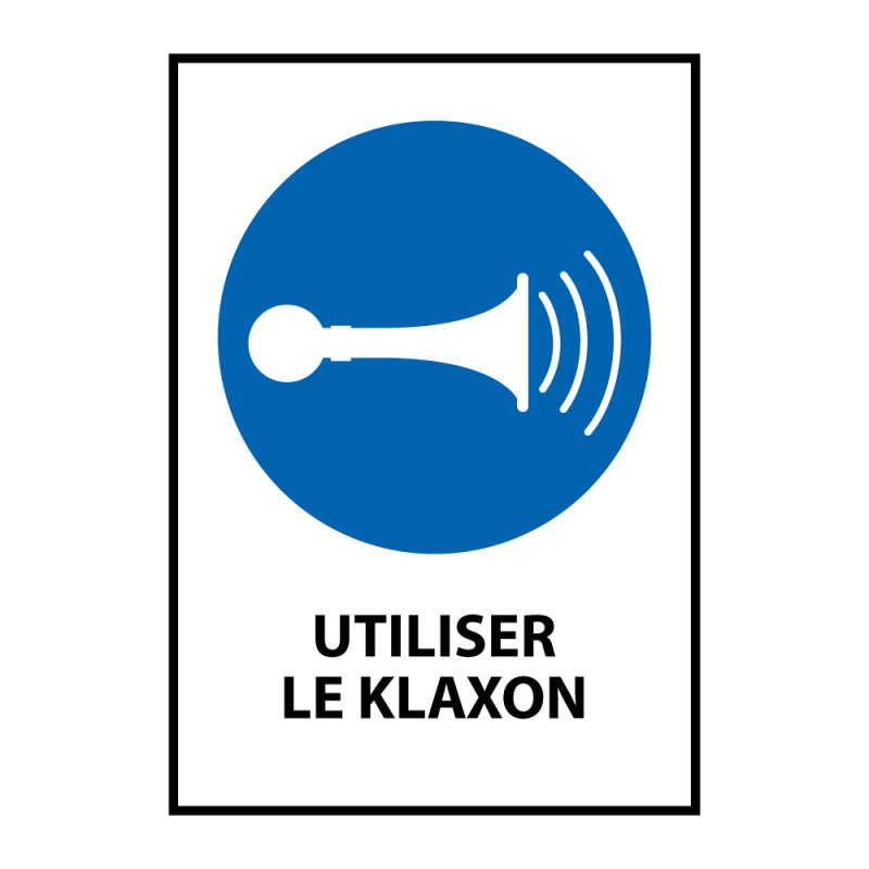 Panneau EPI - Obligation d'utiliser le Klaxon - M029 - ISO 7010
