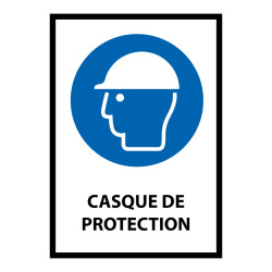 Panneau EPI - Casque de protection obligatoire - M014 - ISO 7001