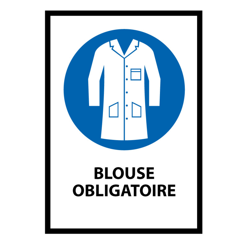 Panneau EPI – Port de la blouse obligatoire – Norme ISO 7001