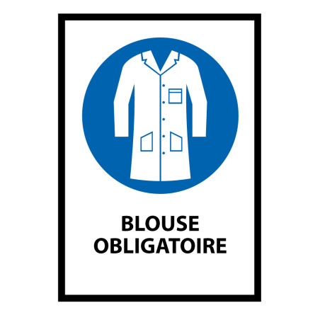 Panneau EPI – Port de la blouse obligatoire – Norme ISO 7001