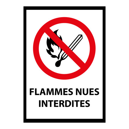 Panneau d'interdiction - Flammes nues interdites - P003 - ISO 7010
