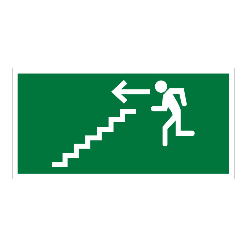 Panneau d'évacuation - Escalier - Direction flèche à gauche